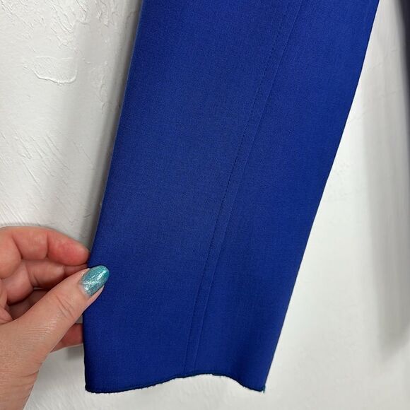 Worth New York Blue Wool Blend Longline Relaxed Fit Blazer Jacket Size L - Picture 4 of 11